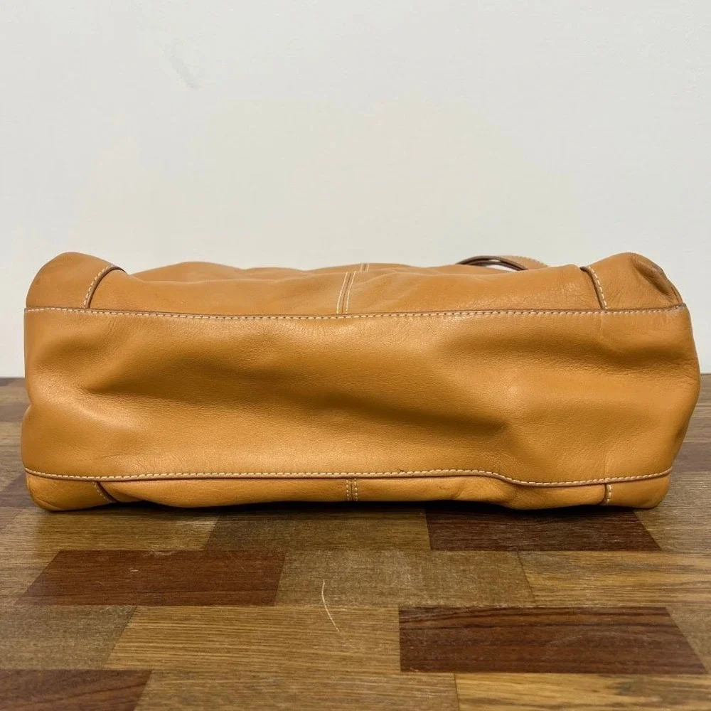 Talbots Tan Pebbled Leather Slouchy Shoulder Hobo Bag Adjustable Boho Oversized